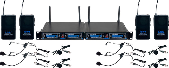Vocopro UDH-PLAY-4 4-CH. UHF/DSP Hybrid Bodypack Wireless Microphone System